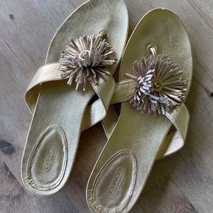 Coach Gold Flip Flop Sandals